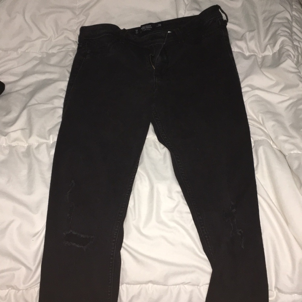 Black high waisted jeans with rips